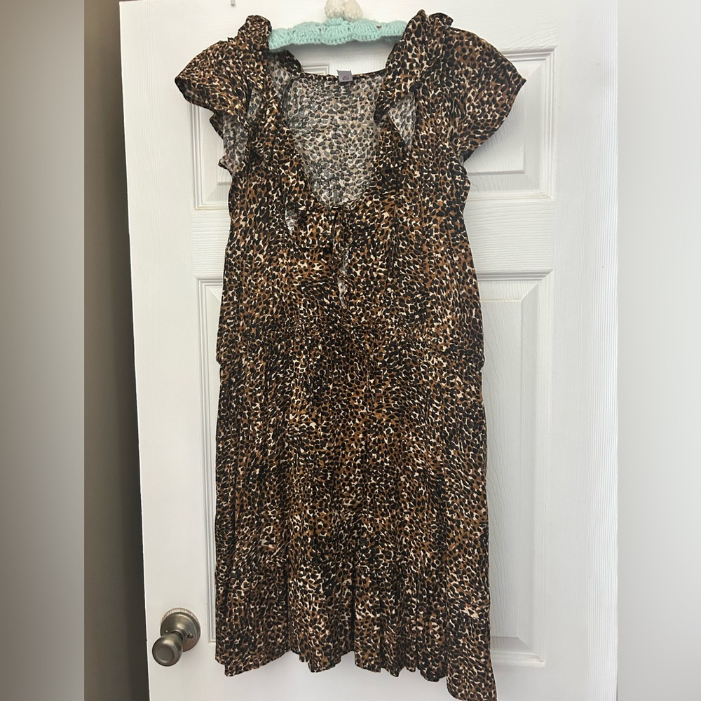 Old Navy Brown Leopard Print Midi Dress